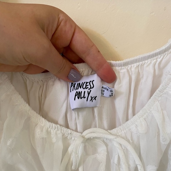 PRINCESS POLLY KENNY MINI DRESS PUFFY SQUARE NECK FLORAL PATTERN FRONT TIES - Picture 5 of 10